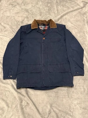 Blue Polo Ralph Lauren Corduroy Collar Quilted Barn Coat Chore Jacket Large