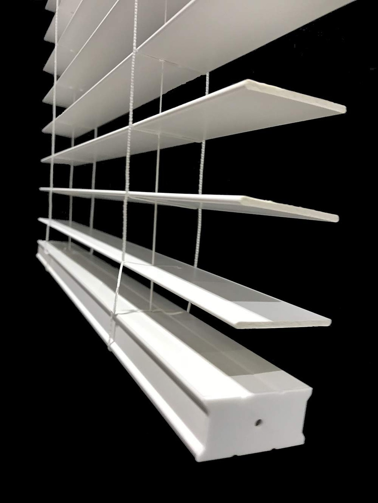 US Window And Floor 2" Faux Wood 28.375" W x 60" H, Inside Mount Cordless Bli...