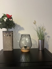 Lampe de table IKEA style métal noir et bois – excellent état