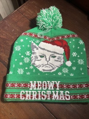 Dec 25th  Meowy Christmas Festive Ski/Snow Hat NWOT Never Worn.