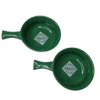 McIlhenny Co Tabasco Green Ceramic Handled Chili Soup Dip Salsa Bowl Set Of 2