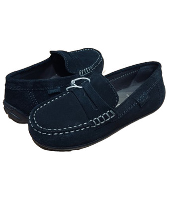 Geox Respira Navy Blue Suede Leather Driving loafer kids Size EU 28 US 11 NWT