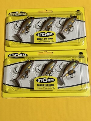 Lot of 2 Storm Wildeye Swimbait 2  3/16oz Live Shiner