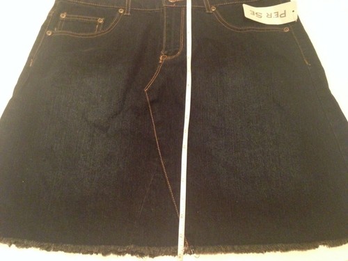 NEW w/ Tags Per Se Blue Jean Mini Skirt Women's Size 8 Navy 5 Pocket Dark Wash - Picture 8 of 11
