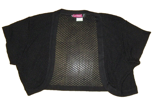 Say What ? Girls XL Black S/S Rayon Open Shrug Sweater Great Preowned CUTE USA - Picture 2 of 4