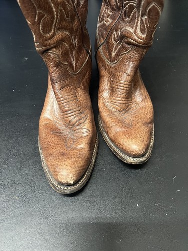 Olathe Women Boots 6B Cowboy Western Tall Brown Leather Vintage Handmade in USA - Picture 12 of 14