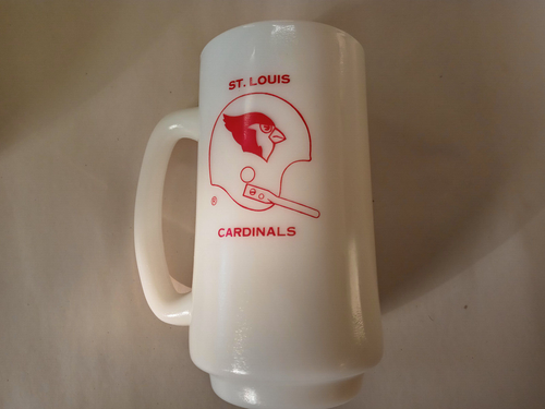 Vintage NFL St. Louis Cardinals Milk Glass Mugs- Set of 4 - Picture 4 of 7