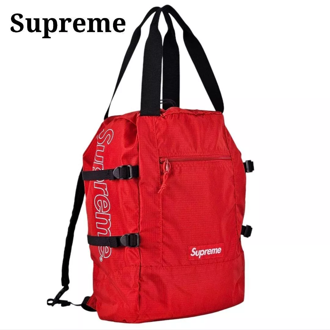 Sac fourre tout Supreme Nylon 2 voies sac à dos logo rouge noir homme prix premium