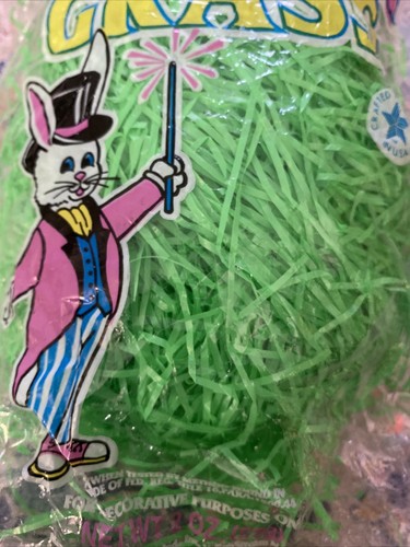 NOS Vintage Easter grass neon-green Made In USA - Picture 6 of 6