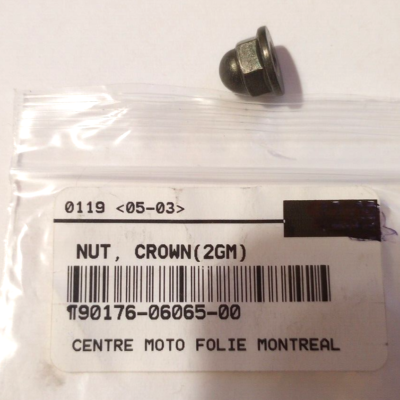 Yamaha YFM50, YFM80, XC50 Nut, Crown NOS 90176-06065-00 (L-7619