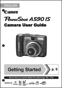 Canon Powershot A590 IS Digital Camera User Guide Instruction Manual | eBay