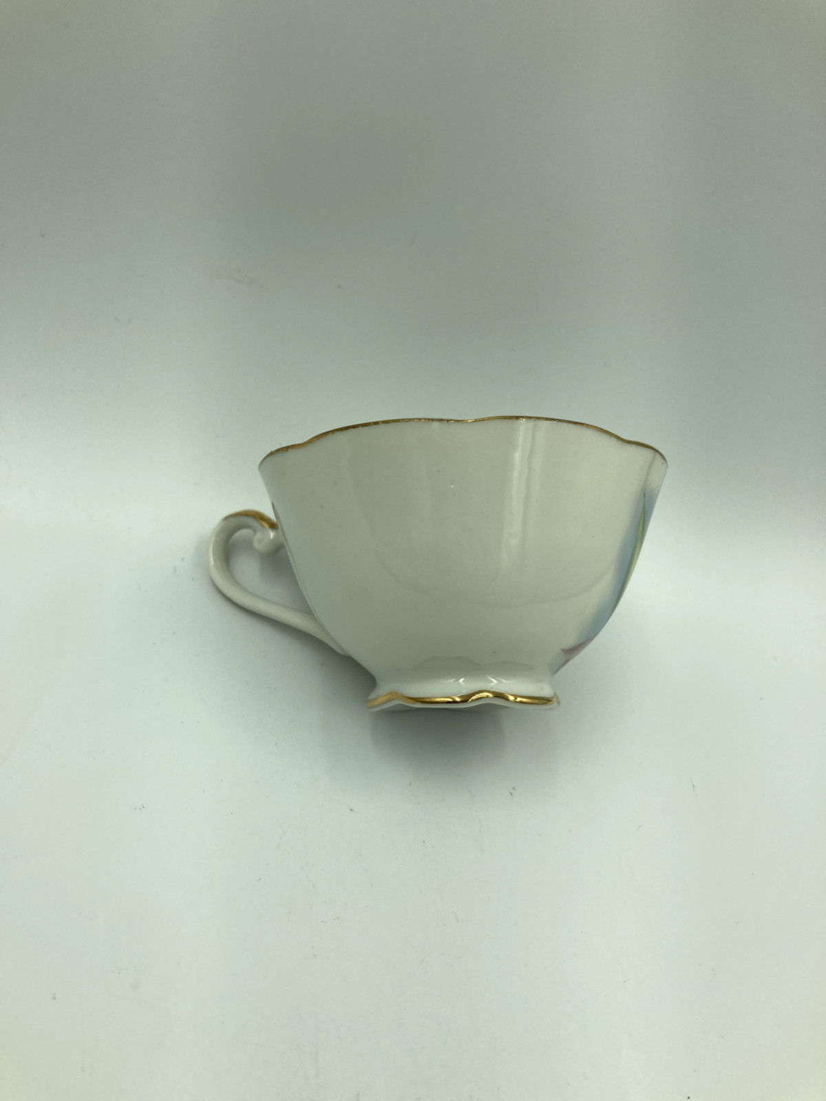 FOUR sets vtg cups/plates - 8 pcs/4 diff hand painted HI flowers/~50s japan NICE