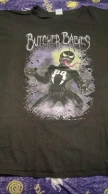 Butcher Babies metal band and Marvel venom cross over band Tshirt size 3xl 
