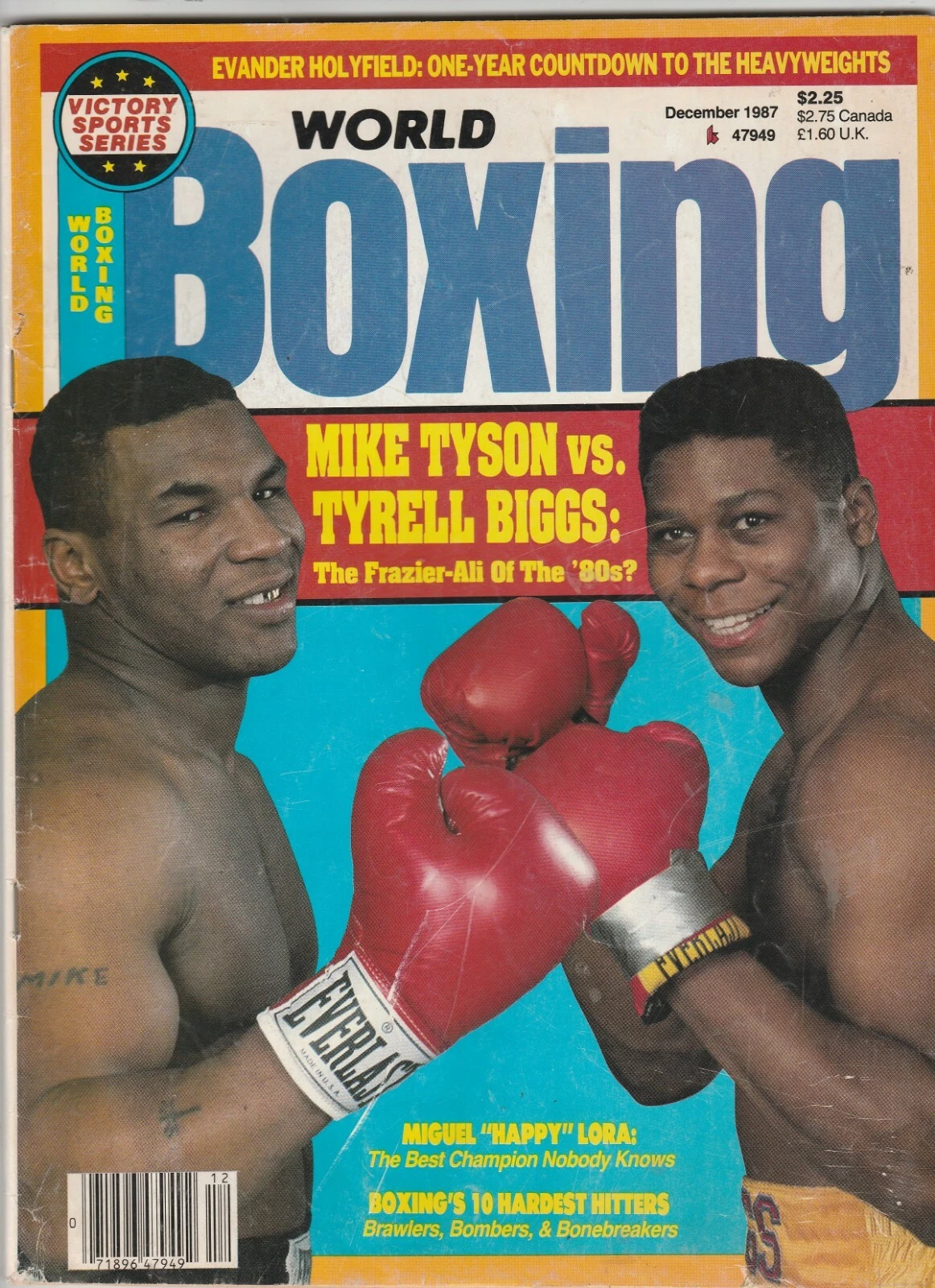 WORLD BOXING MAGAZINE MIKE TYSON BOXING HOFer-TYRELL BIGGS DECEMBER 1987 - Picture 1 of 3