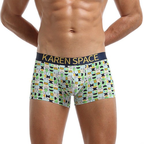 Ropa interior para hombre calzoncillos boxer cintura expuesta estampada verano pantalones de natación - Imagen 21 de 30