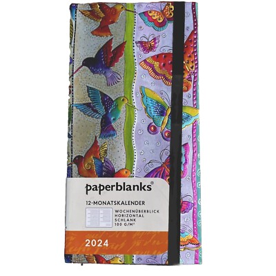 2024 Paperblanks Schlank 12 Monatskalender Kolibri und Schmetterlinge