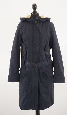 Cinque CIStraight Damen Kurzmantel Mantel 38 blau dunkelblau leicht Kapuze A970