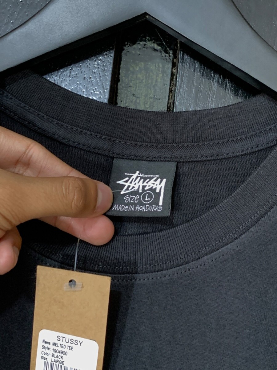 【STUSSY】 Melted T-Shirt Black BRAND NEW STUSSY MELTED TEE IN BLACK - XLARGE | eBay