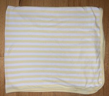 Yellow White Stripes Baby Blanket Receiving Swaddle Lovey Security 40  x30  Flaw