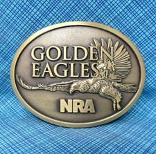 NRA Golden Eagles Member Belt Buckle 2013 Limited Edition Box Papers .CPA235
