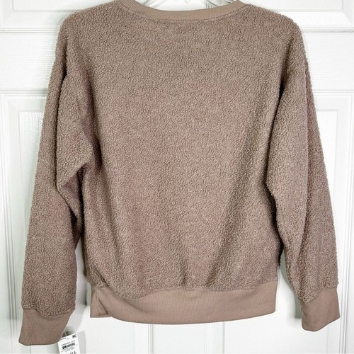NWT Jenni Intimates Fuzzy Knit Cozy Crewneck & Jogger Set in Toffee Women’s S - Picture 3 of 10