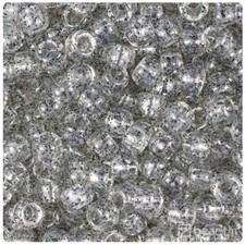 BeadTin Crystal Black Sparkle 9mm Barrel Pony Beads 500pcs 