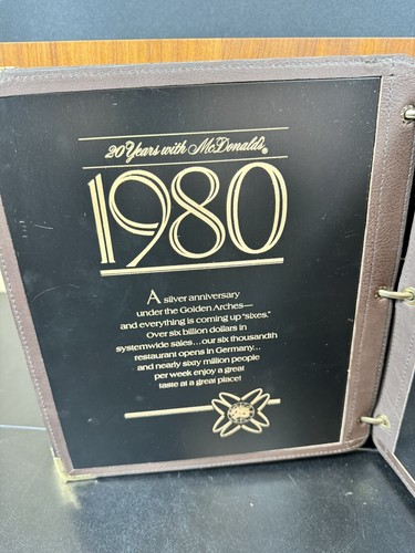 Vntg 20 Years w/ McDonald's 1967-1987 Wooden Binder Award Book Franchise Owner - Picture 18 of 24