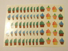 Mrs. Grossman's Stickers Lot of 10 Sheets Watercolor Cupcakes 2016 Scrapbooking