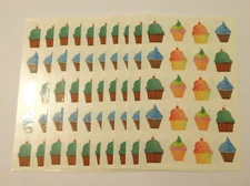 Mrs. Grossman's Stickers Lot of 10 Sheets ~Watercolor Cupcakes~2016 Scrapbooking