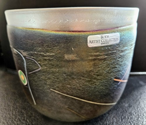 KOSTA BODA Sweden Studio Art Glass Bertil Vallien Artist Collection Tornado Bowl - Picture 2 of 9