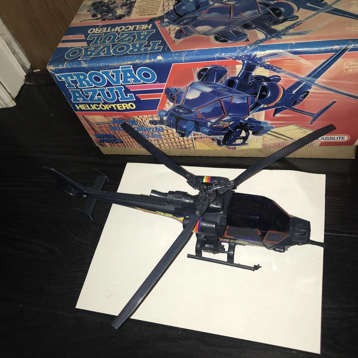 Glasslite Blue Thunder Helicopter Boxed with Inserts Trovao Azul