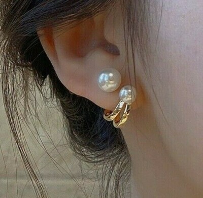 Ohrringe Ohrstecker Ohrschmuck Perlen Strass Silber Gold Damen 2 Stück Paar