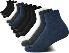 AND1 Men's Socks - Athletic Cushion Quarter Cut Ankle 6-12.5, Navy Assorted 