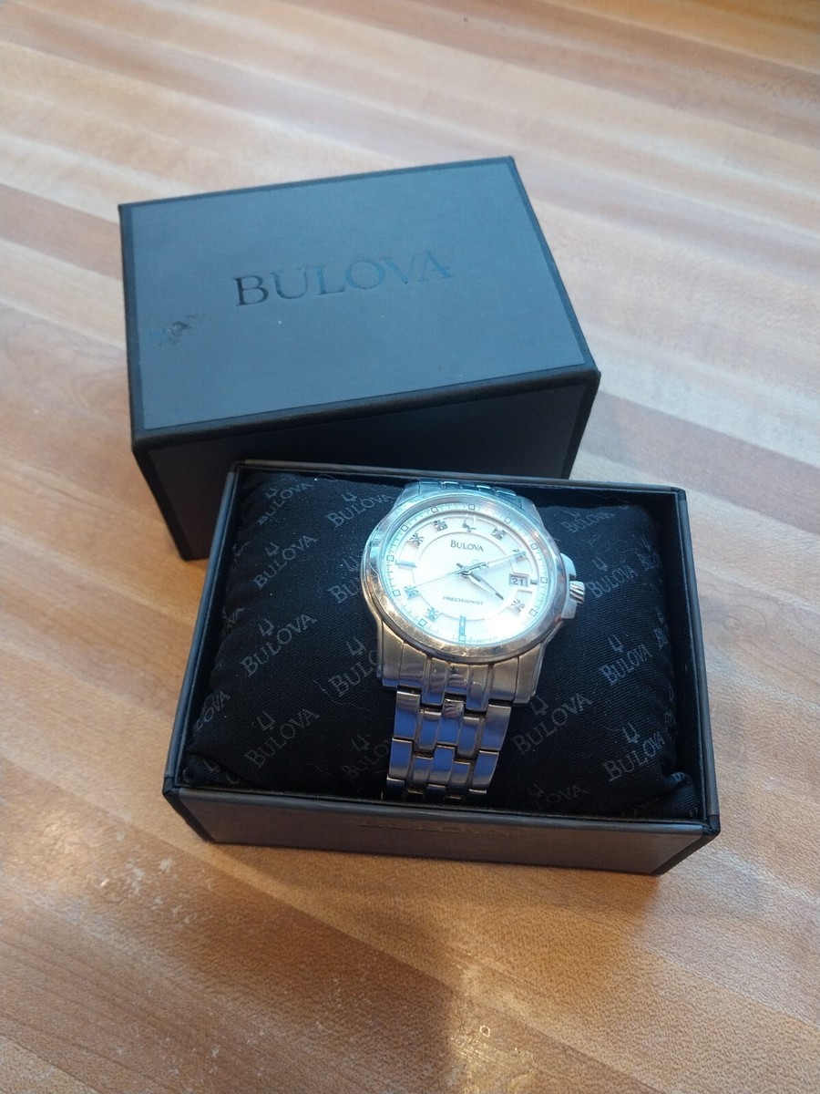 Buy Bulova Langford Precisionist Diamond Stainless Steel Mens