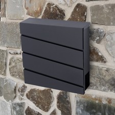 Verda Briefkasten mit Zeitungsfach Designer Wandbriefkasten Anthrazit Edelstahl