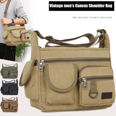 Men Lightweight Tool Bag Large Capacity Canvas Multifunctional Men Daily Use Bag