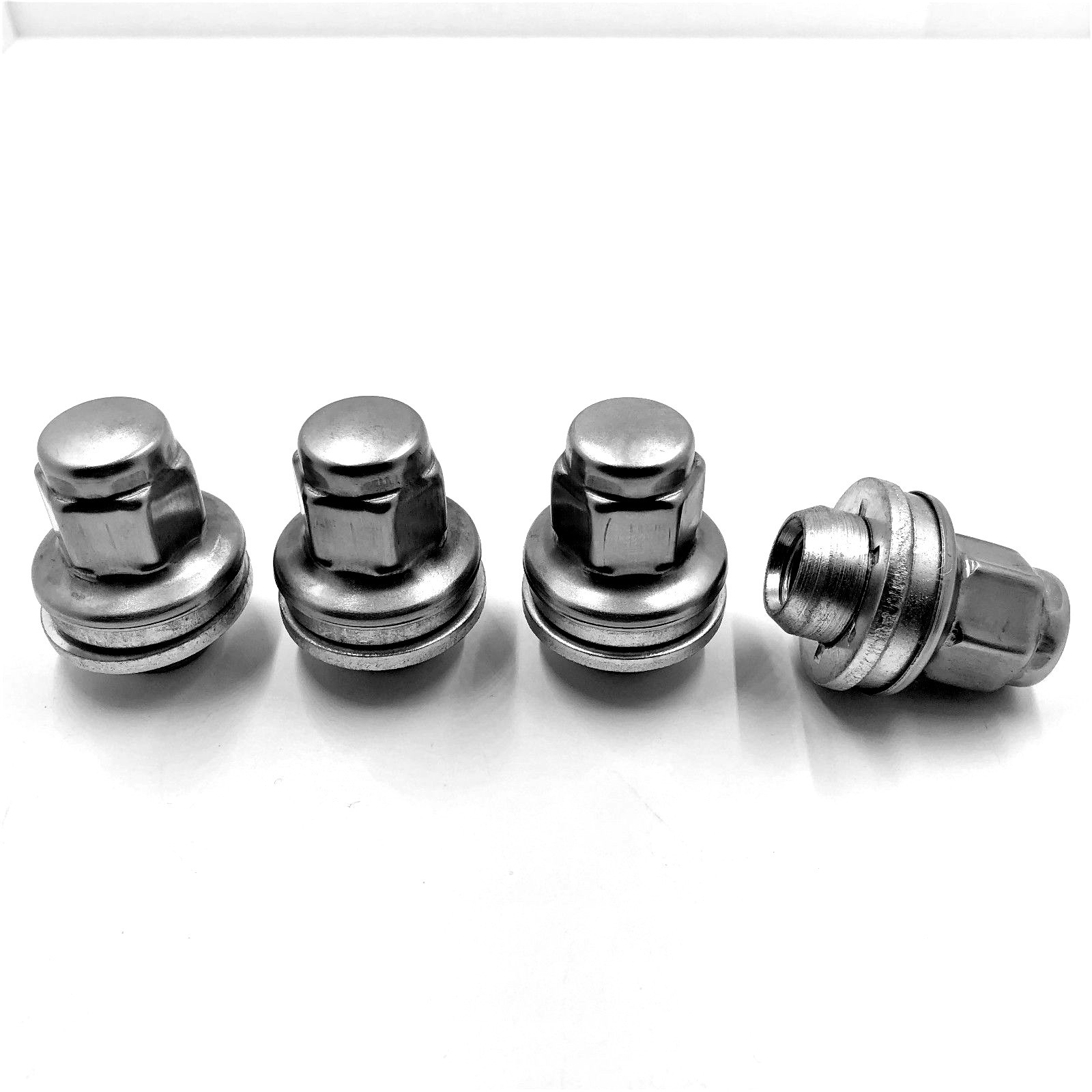 4 x ALLOY WHEEL NUTS OE FOR JAGUAR XF XFR XE M12 X 1.5 CHROME BOLT LUG