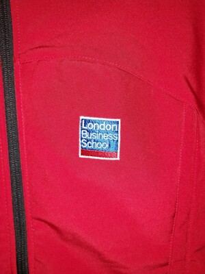 WOMENS LONDON BUSINESS SCHOOL, SIZE XL,HIP ZIPS.'' RESULT '' JACKET. RED.