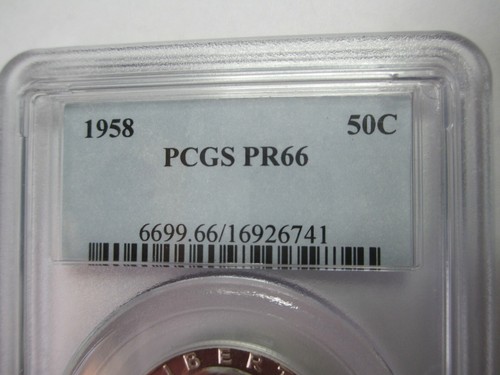 MEDIO DÓLAR PROOF FRANKLIN 1958 - PCGS PF 66 - HERMOSA MONEDA DE PLATA 50C - Imagen 12 de 12