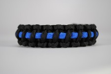 550 Paracord Survival Bracelet Cobra Thin Blue Line Police "Made in the USA"