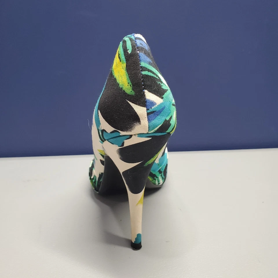 Audrey Brooke Stiletto High Heel Womens 8M Multicolor Floral Peep Toe Slip On - Image 3 of 4