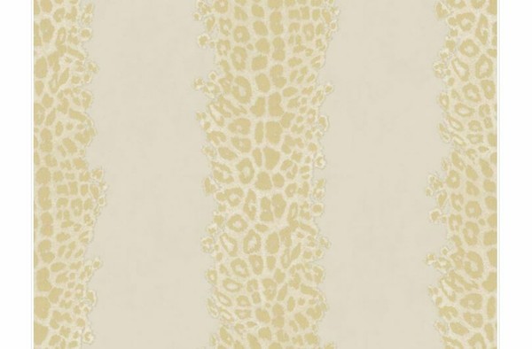 Rasch Textil Vlies Luxus Tapete Victoria 005851 Streifen Leopard Creme Gold 70Cm-image