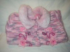 NANNETTE GIRL ACRYLIC KNIT SZ 5 GIRLS SWEATER WITH APPLIQUE LONG SLEEVE PREWORN