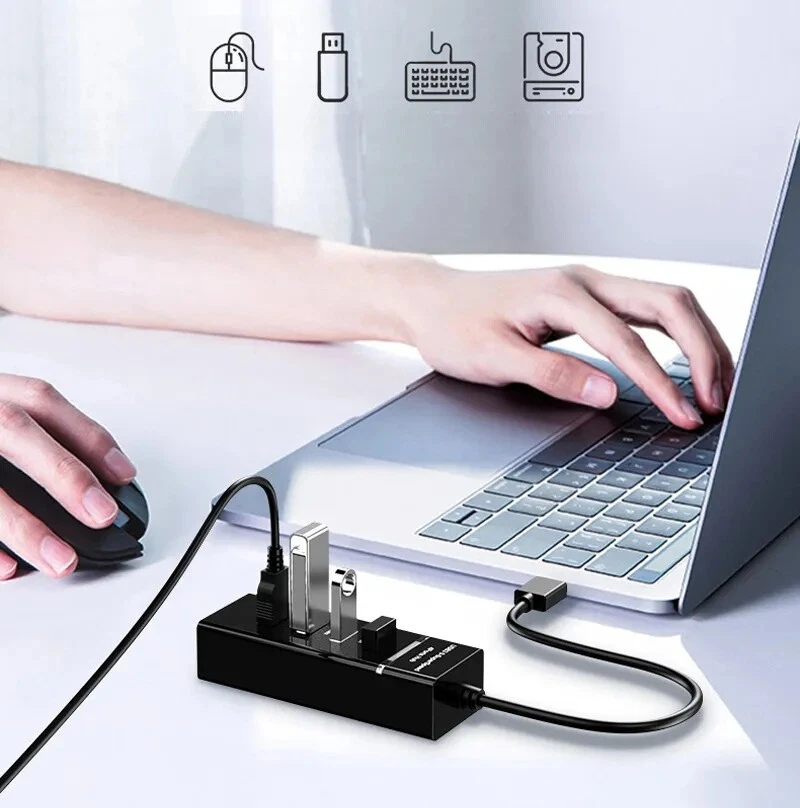 USB Hub 3.0 Extra USB Ports for Laptops - PC USB Extension Cable 4 Multiple U... - Image 4 of 4