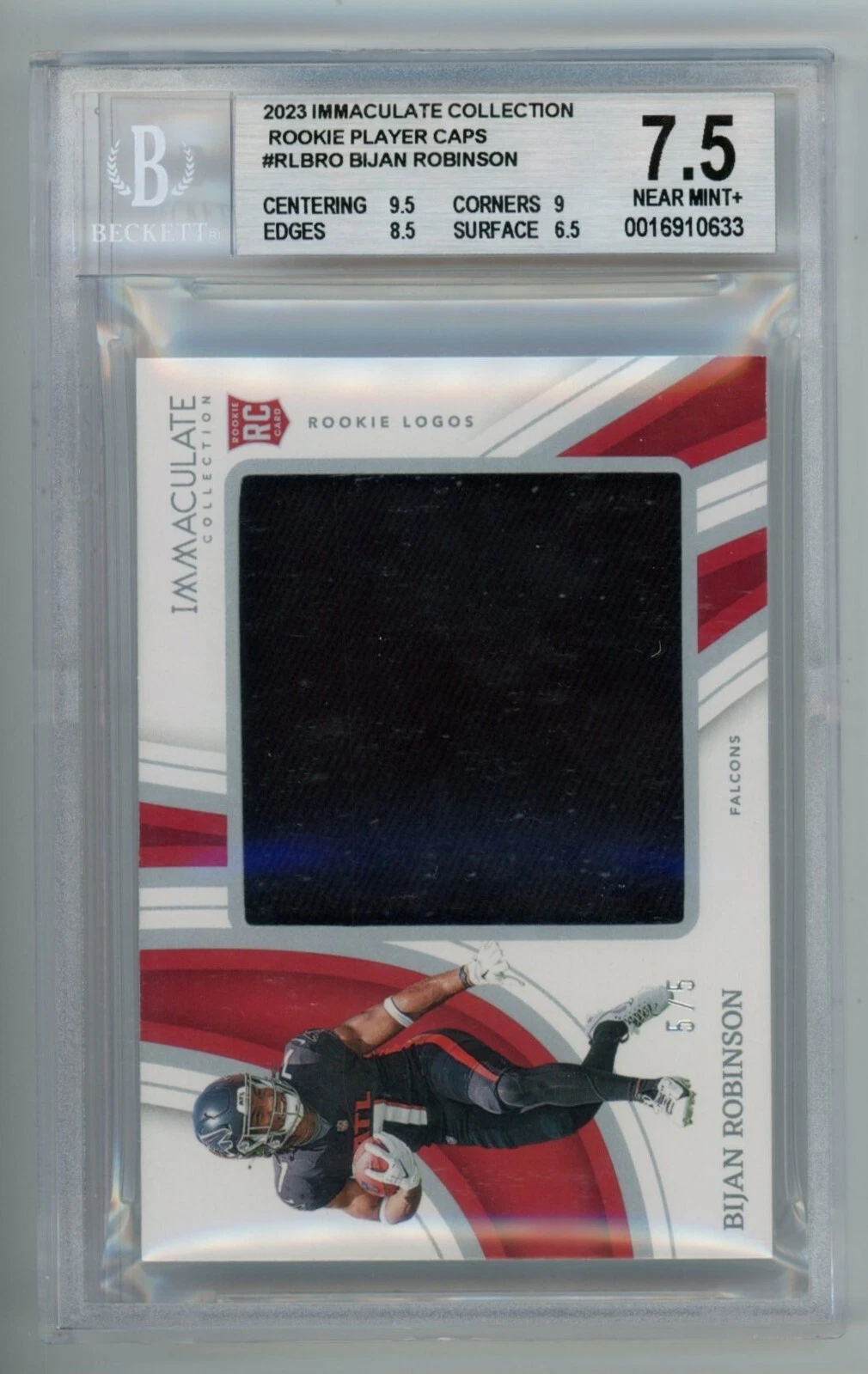 Bijan Robinson Panini Immaculate Collection Collegiate Rps Rookie Player Caps #RPCBIR Base