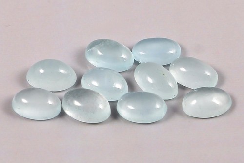 3 Carat 10 Pieces Lot Oval Cabochon Natural Milky Aquamarine Loose Stone 5*3 MM - Picture 2 of 3