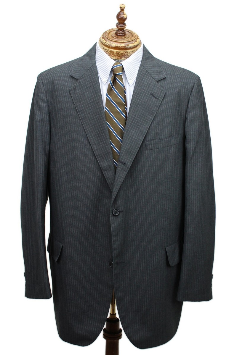 VTG 60s/70s Brooks Brothers Gray Striped Wash & Wear 3-Roll-2 Suit