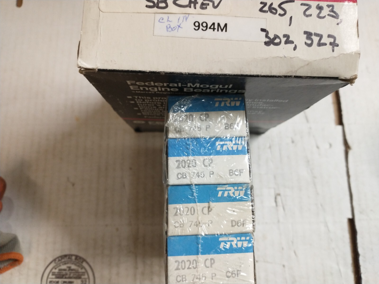 283 327 SMALL JOURNAL ROD AND MAIN BEARINGS STANDARD SIZE eBay