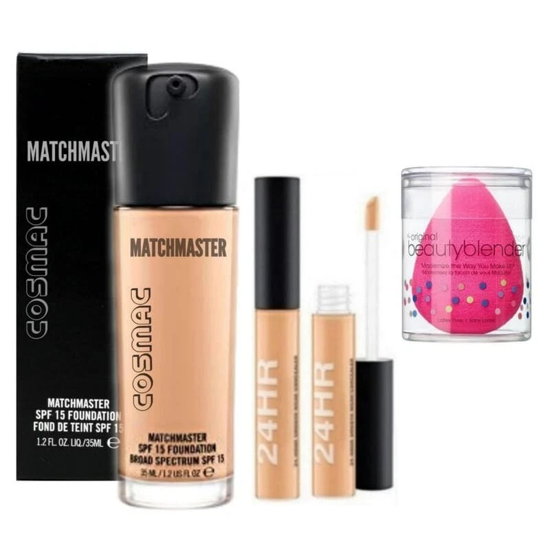 Cosmac Professional 3pc Makeup Combo Kit Elevate Your Beauty with a Complete Set