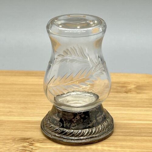 Vtg Quaker Hurricane 703 Gorham Weighted Sterling & Etched Glass Single Shaker - Photo 1 sur 8